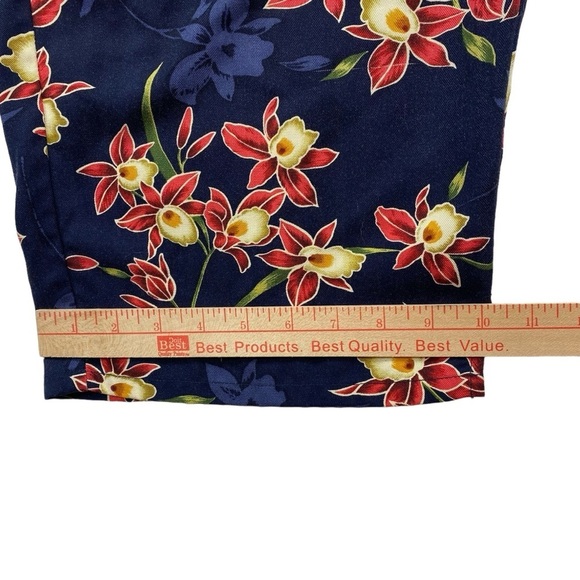 Island Traders Large Capri Blue Tropical Floral Wide Leg Rayon Lounge Pants - Picture 12 of 12